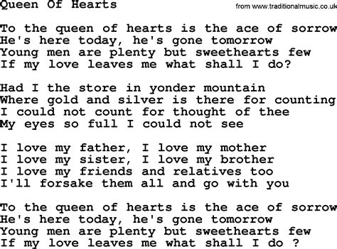 queen of hearts lyrics